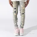 Faded Bleached Skinny Ripped Repaired Jeans